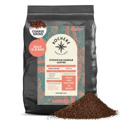 Kochere Coffee Ethiopian Harrar Coffee – Single Origin Natural Medium Roast - Fruity, Berry, Dark Chocolate Notes
