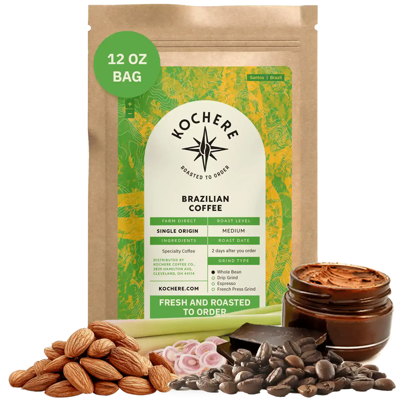Kochere Coffee Brazilian Santos Medium Roast - Smooth, Elegant, Cocoa Notes