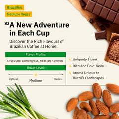 Kochere Coffee Brazilian Santos Medium Roast - Smooth, Elegant, Cocoa Notes