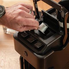 Line1 Espresso and Coffee Machine: Brushed Nickel & Onyx