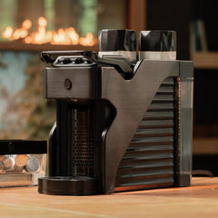 Line1 Espresso and Coffee Machine: Brushed Nickel & Onyx