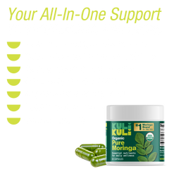 Organic Pure Moringa Powder Capsules (60-Count)