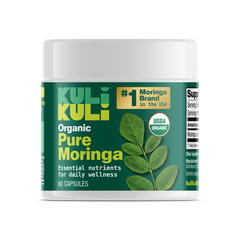 Organic Pure Moringa Powder Capsules (60-Count)