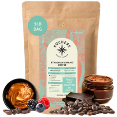 Kochere Coffee Ethiopian Sidamo Natural Medium-Light Roast - Milk Chocolate, Fruity Notes