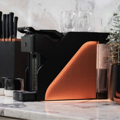 Line1 Espresso and Coffee Machine: Satin Black & Saddle