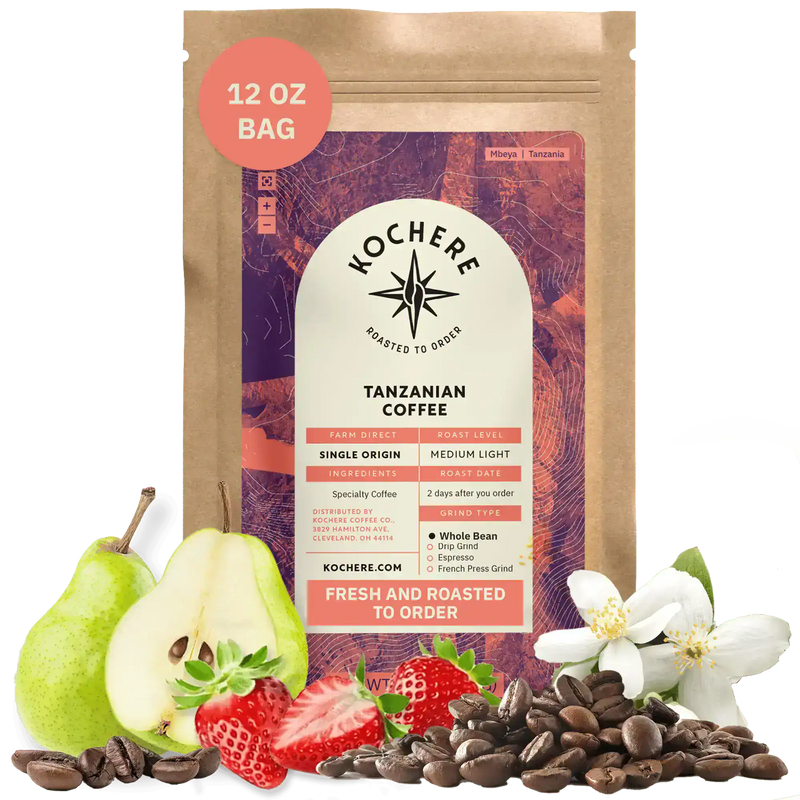 Kochere Coffee Tanzanian Mbeya AB Medium-Light Roast - Pear, Floral, Jasmine Notes