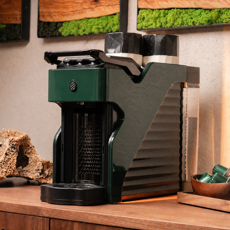 Line1 Espresso and Coffee Machine: Evergreen & Onyx