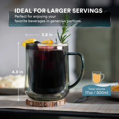 Double Wall Mug - 500ml/17oz (Set of 2)