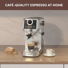 Wirsh 20 Bar Espresso Machine | Home Barista Plus with Pressure Gauge & Steam Wand