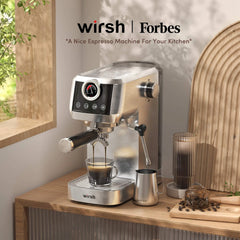 Wirsh 20 Bar Espresso Machine | Home Barista Plus with Pressure Gauge & Steam Wand
